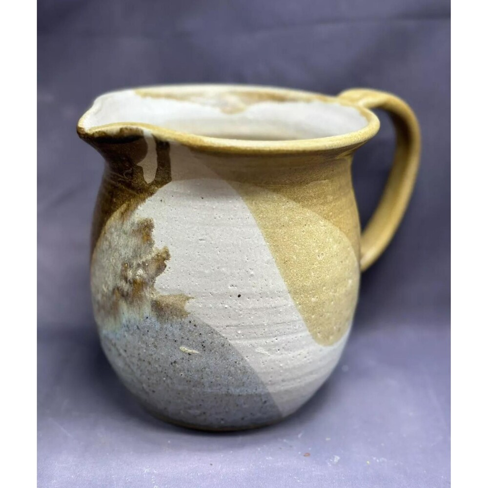 Delaney Pottery Pitcher Vase, Signed Stoneware Glaze